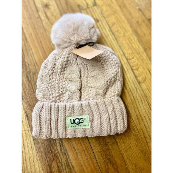 UGG Accessories - NEW UGG women’s knit fleece lined toboggan beanie in pastel pink